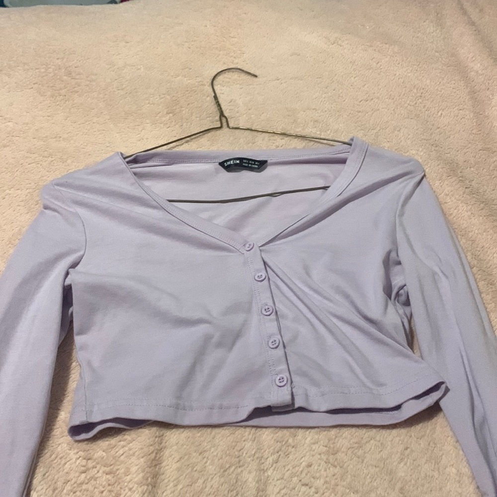 Lavender long sleeved SHEIN crop top